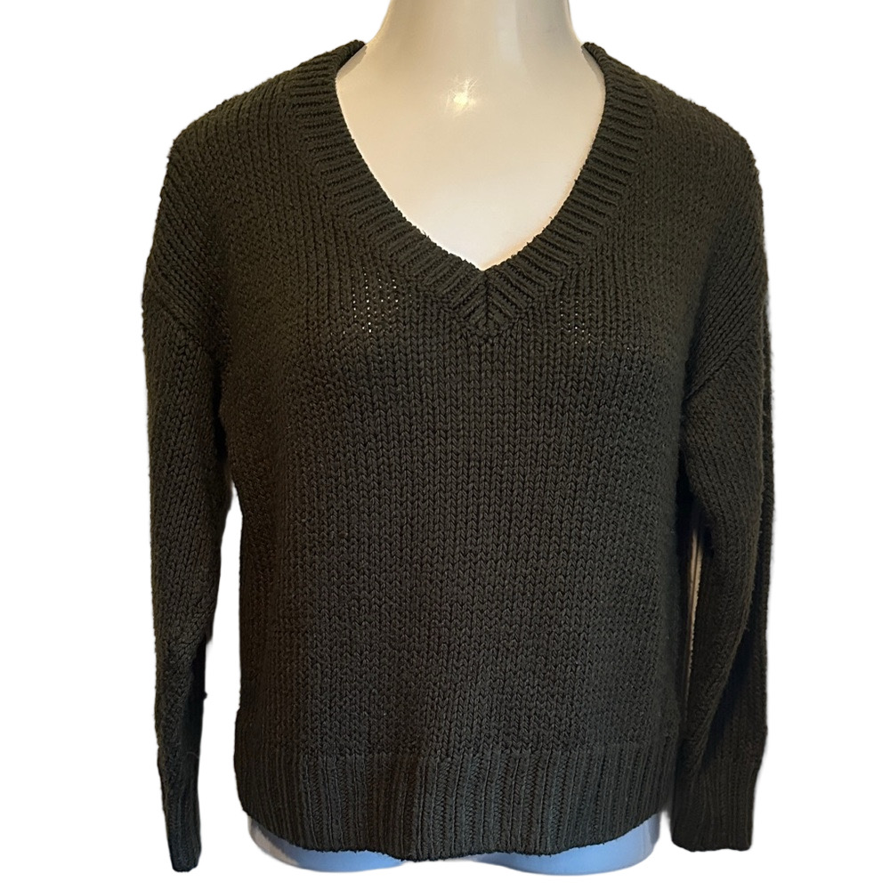 PINK Victoria's Secret  Green V-Neck Sweater Medium